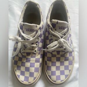 Hard to Find- Vans Checkerboard Low-Top Sneakers in Purple and White- 6